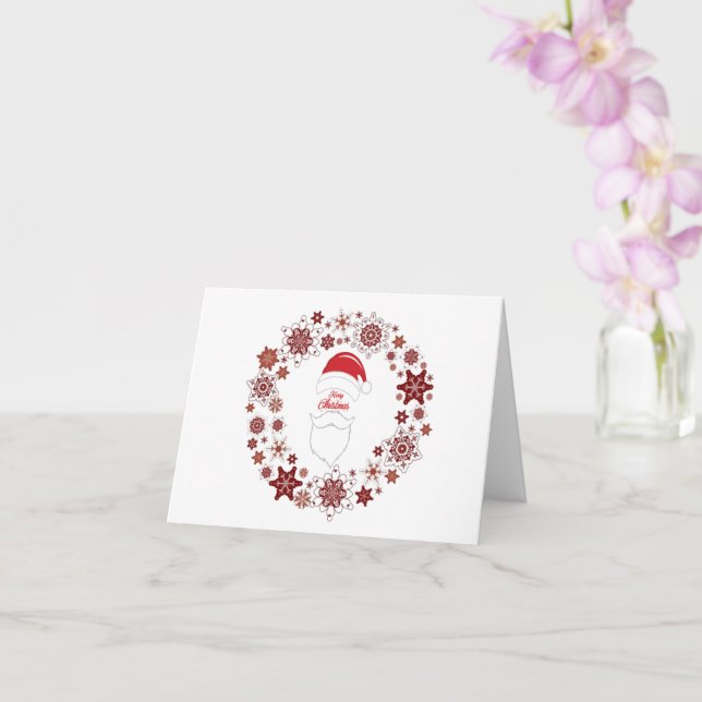 Carte Père Noël Casquette Et Beauté Avec Joyeux Noël (Orchidée)