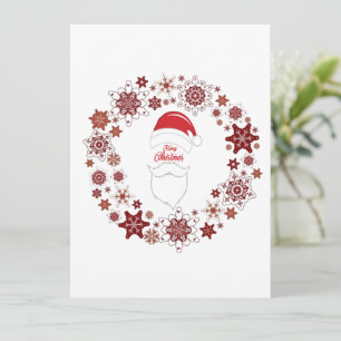 Carte Père Noël Casquette Et Beauté Avec Joyeux Noël