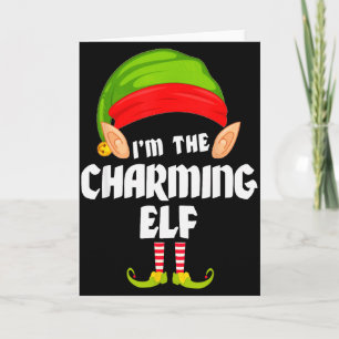Carte Père Noël charmant drôle, pyjama de groupe de fami