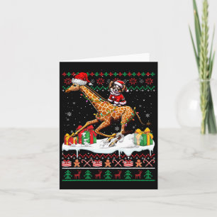 Carte Père Noël Chihuahua équitation Giraffe Sweater de