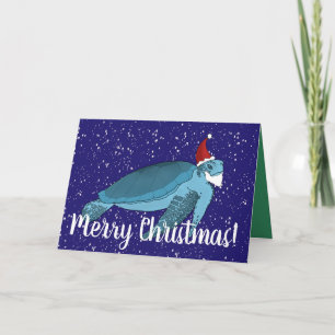 Carte Père Noël Christmas Sea Turtle