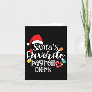 Carte Père Noël Commis Préférés de paie Lumières de Noël