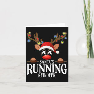 Carte Père Noël Courir Des Rennes De Rennes Drôle Jeu De