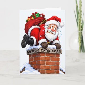 Carte Père Noël dans la cheminée de Noël