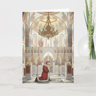 Carte Père Noël dans l'église orthodoxe orientale Noël