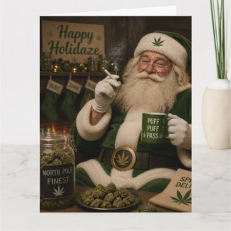 Carte Père Noël de la weed 