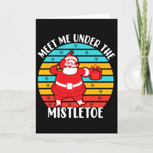 Carte Père Noël de Noël Gui Rétro 