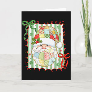 Carte Père Noël de Noël Préparatoire Patchwork Xmas Femm
