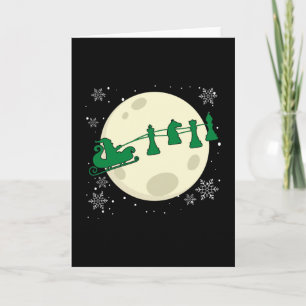 Carte Père Noël d'échecs de Noël - Renne de pièce d'éche
