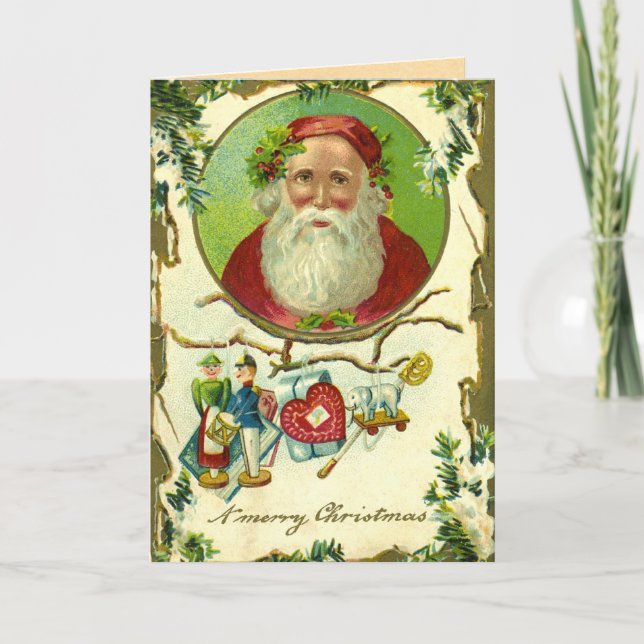 Carte Père Noël Déplaisante Vintage Noël (Devant)