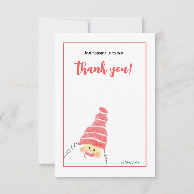 Carte Père Noël dessinée à la main (Devant)