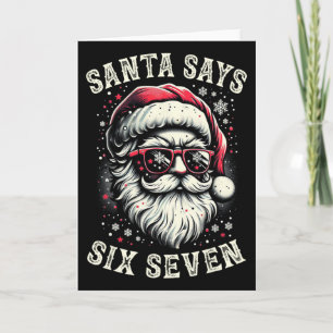 Carte Père Noël drôle de Noël Six Sept 6-7 Meme Brain Ro