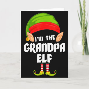 Carte Père Noël Elf Drôle Équipe de Famille Pj Christm