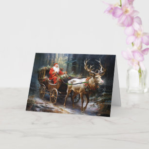 Carte Père Noël Enchantant voyage de Yuletide