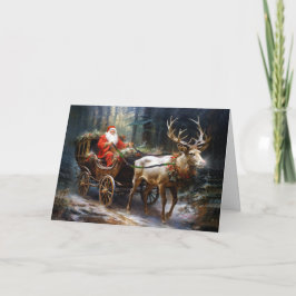 Carte Père Noël Enchantant voyage de Yuletide