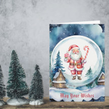 Père Noël et Canne de Bonbon dans un Boule à Neige