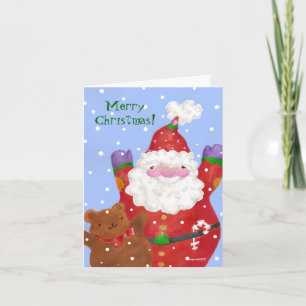 Carte père Noël et Teddy