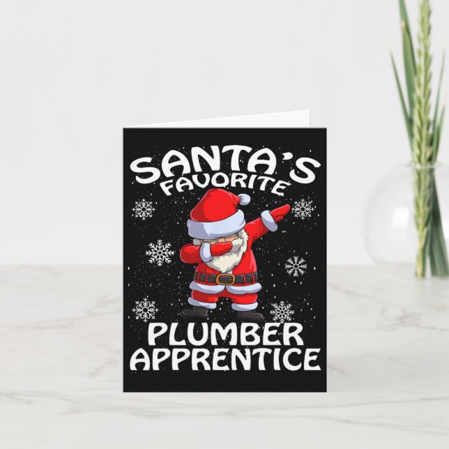 Carte Père Noël Favori Plumber Apprentice Noël (Devant)