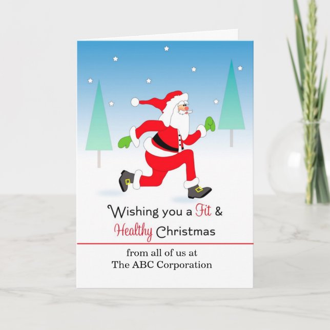 Carte Père Noël Fitness Christmas (Devant)