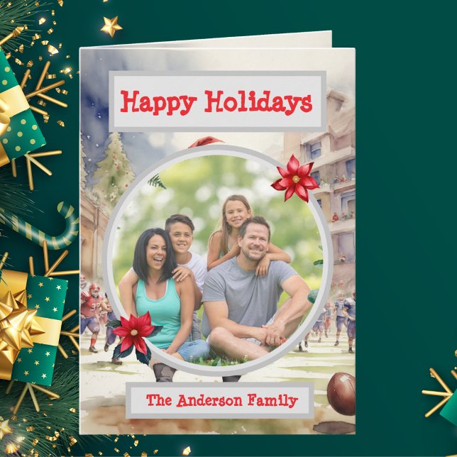Carte Père Noël Football Famille photo voeux (Créateur téléchargé)