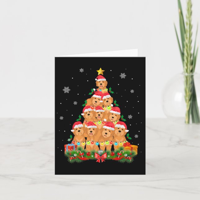 Carte Père Noël Goldendoodle Chien Arbre de Noël Animaux (Devant)