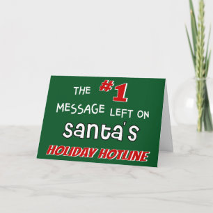 Carte Père Noël Holiday Hotline Fun Joli Noël