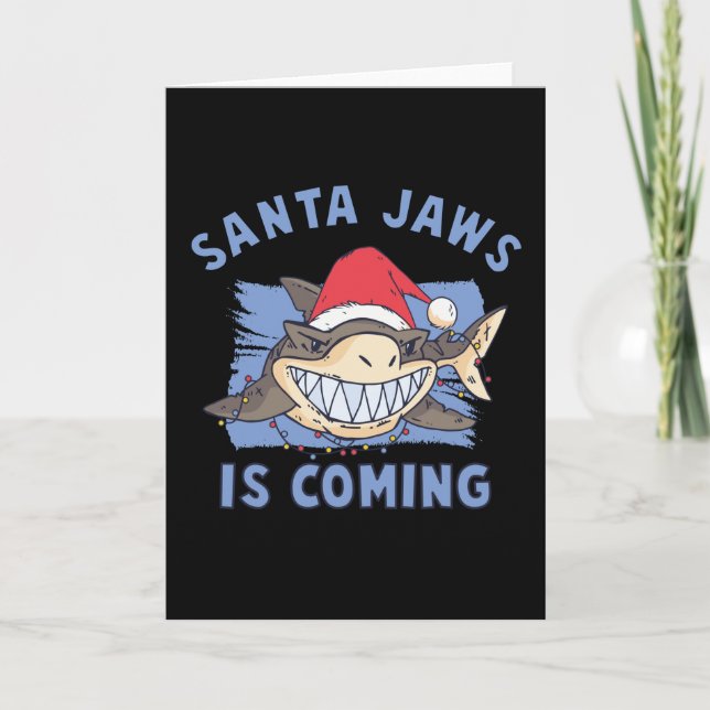 Carte Père Noël Jaws est sur le point de venir (Devant)