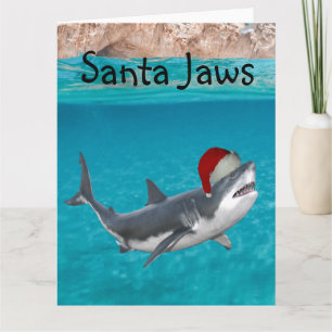 Carte Père Noël Jaws Funny Christmas Shark