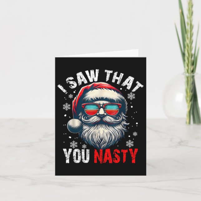 Carte Père Noël je t'ai vu tu es méchant Père Noël drôle (Devant)