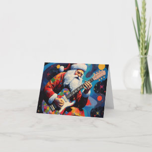 Carte Père Noël Jouer de la guitare