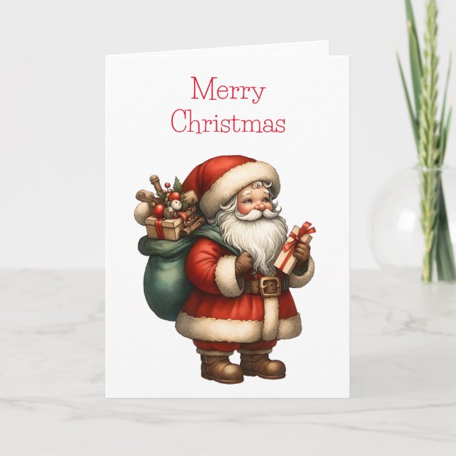 Carte Père Noël Joyeux Noël Blank Salutation de Noël (Devant)