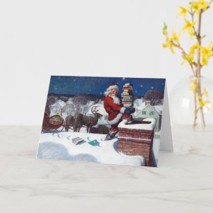 Carte Père Noël livre une cargaison de livres