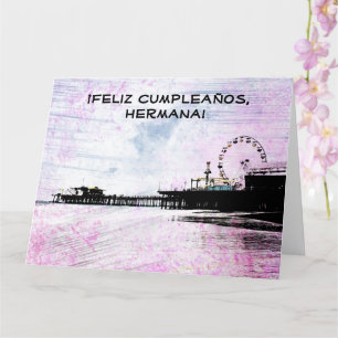 Carte Père Noël Monica Pier espagnol Feliz Cumpleanos He