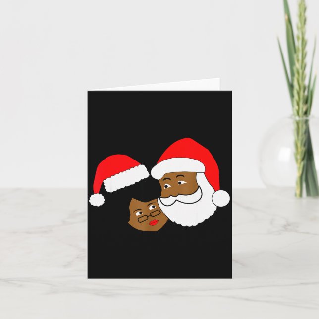 Carte Père Noël noir aimant et Mme Claus Ethnique Noël (Devant)