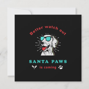Carte Père Noël Paws est à venir Noël Vintage