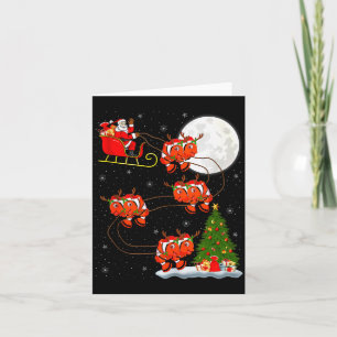 Carte Père Noël Poisson Clown Traîneau Volant Drôle Magi