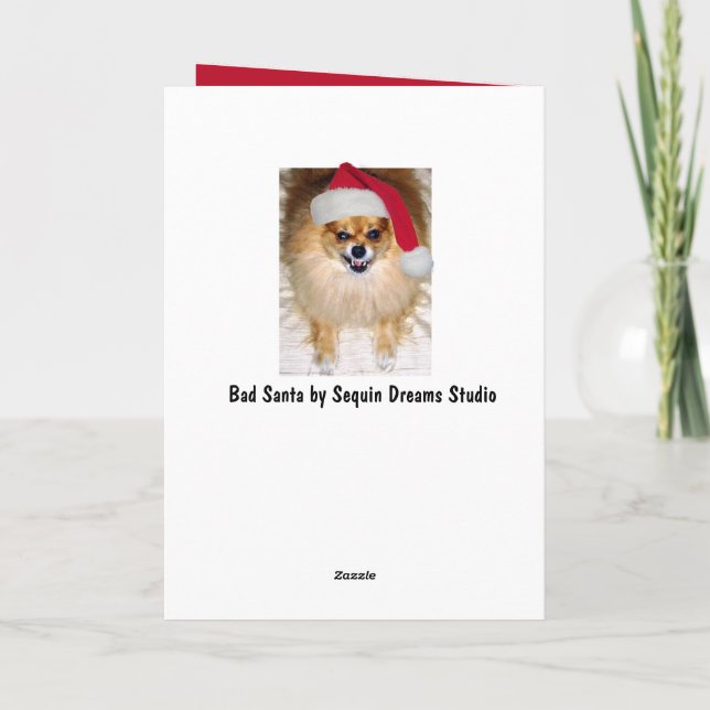 Carte Père Noël Poméranienne "Joyeux Noël de Woofi (Dos)