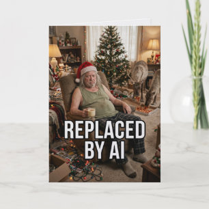 Carte Père Noël quitte son poste : humour de Noël sur l'