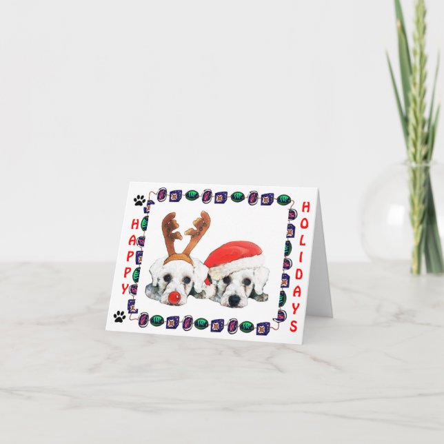 Carte père Noël Reindeer Schnauzers (Devant)