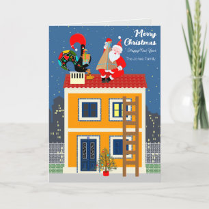 Carte Père Noël rencontre le Coq portugais