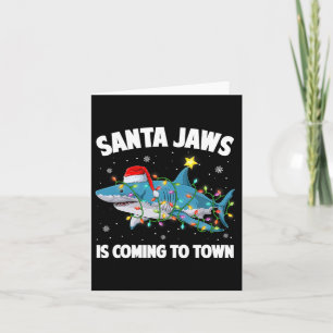 Carte Père Noël Sharkmas Noël Lumières Joyeux Sharkmas N