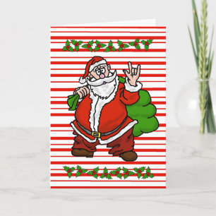 Carte père Noël Sign Language I Love You Christmas Card