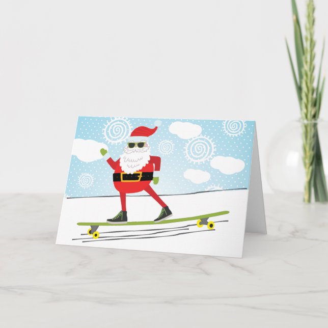 Carte Père Noël Skateboard (Devant)