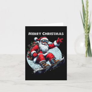 Carte Père Noël Snowboard Joyeux Noël Hiver Ho
