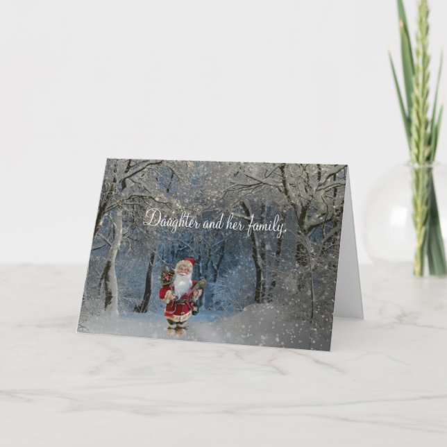 CARTE PÈRE NOËL SOIR POUR FILLE ET FAMILLE (Devant)
