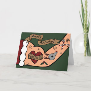 Carte Père Noël tatouée