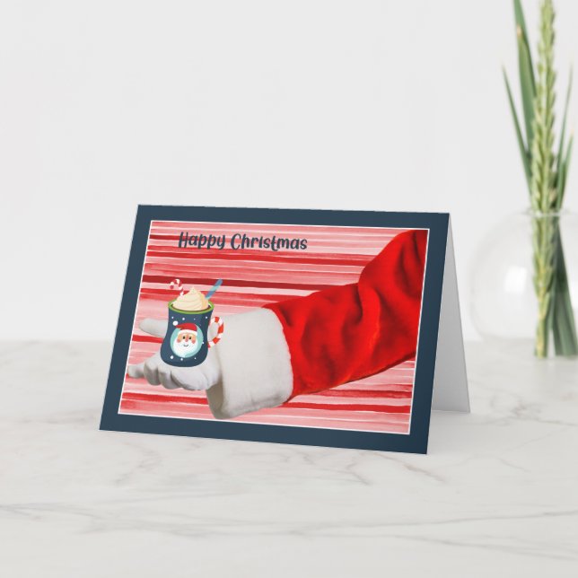 Carte Père Noël tenant un cadeau de gentillesse avec des (Devant)