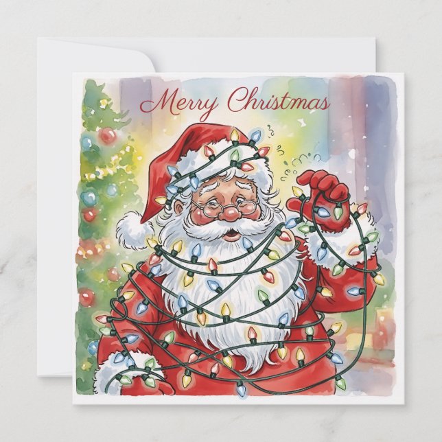 Carte Père Noël Tendance Drôle Moderne Simple Mignon (Devant)