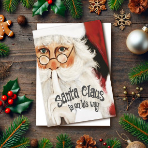 Carte Père Noël traditionnel Citation amusante Enfants F