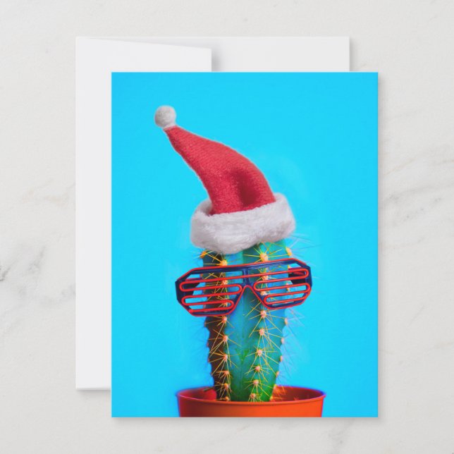 Carte Père Noël tropical Cactus (Devant)